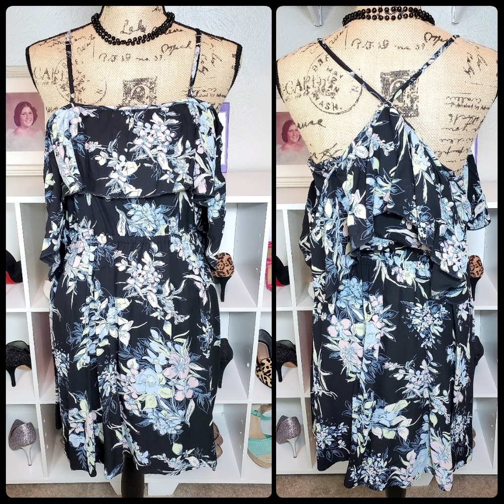 CLOSET CLOSING ~~ Abound - Floral Cold Sholder Razorback Dress